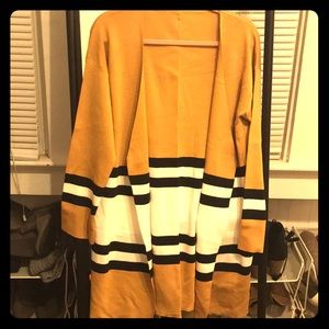 Striped long cardigan
